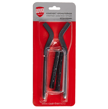 Комплект плоских кронштейнов с дюбелями 7,2х170мм, черные